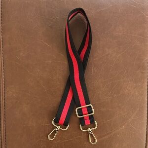 Red and Black Striped Bag Strap
